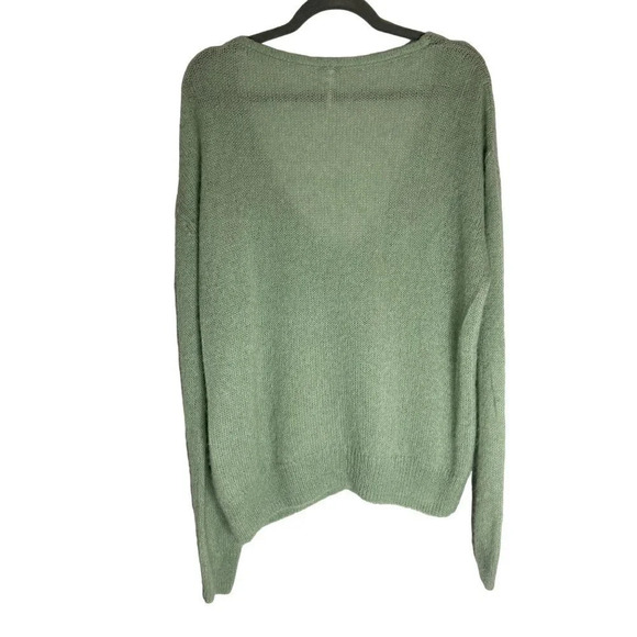 Free People Gossamer Sweater V Neck Alpaca Wool Mint Blue Green-sz XS - Picture 4 of 11